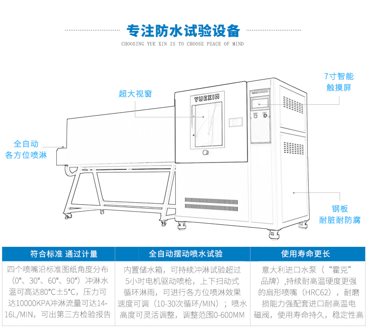 全自動(dòng)防水試驗(yàn)箱